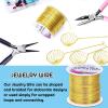 image22 Gauge Jewelry Wire Anezus Craft Wire Tarnish Resistant Copper Beading Wire for Jewelry Making Supplies and Crafting Gold 49 Yards45 MetersGold