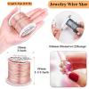 image22 Gauge Jewelry Wire Anezus Craft Wire Tarnish Resistant Copper Beading Wire for Jewelry Making Supplies and Crafting Gold 49 Yards45 MetersRose Gold