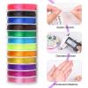 imageElastic String for Bracelets Anezus 12 Rolls Crystal Beading Wire for Jewelry Making Stretch Magic Bead Cord for Beading Bracelets and Jewelry MakingCrystal Round