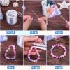 imageStretchy String for Bracelets Anezus Elastic String Jewelry Bead Cord with 2pcs Large Eye Beading Needles for Seed Beads Pony Beads Bracelets and Jewelry Making WhiteWhite
