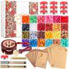 imageAnezus 754pcs Sealing Kit with Wax Beads Stamp Warmer Vintage Envelopes Metallic Pen for Letter Sealing Invitations Crafts
