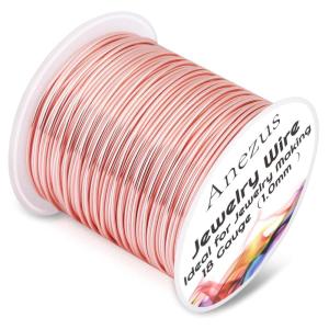 image18 Gauge Jewelry Wire for Jewelry Making Anezus Craft Wire Tarnish Resistant Copper Beading Wire for Jewelry Making Supplies and Crafting 18 Gauge BlackRose Gold