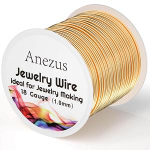 image18 Gauge Jewelry Wire for Jewelry Making Anezus Craft Wire Tarnish Resistant Copper Beading Wire for Jewelry Making Supplies and Crafting 18 Gauge BlackKC Gold