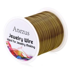 image22 Gauge Jewelry Wire Anezus Craft Wire Tarnish Resistant Copper Beading Wire for Jewelry Making Supplies and Crafting Gold 49 Yards45 MetersAntique Bronze