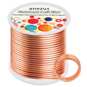 imageAnezus 12 Gauge Aluminum Wire 100 Feet  2mm Metal Armature Bendable Sculpting Wire for Crafts Wreath Making Jewelry Making Beading Floral Silvercopper