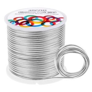 imageAnezus 12 Gauge Aluminum Wire 100 Feet  2mm Metal Armature Bendable Sculpting Wire for Crafts Wreath Making Jewelry Making Beading Floral Silversilver