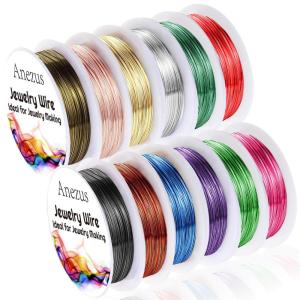 imageAnezus 12 Rolls Jewelry Wire Craft Wire Tarnish Resistant Beading Wire for Jewelry Making Supplies