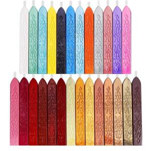 imageAnezus 26Pcs Antique Sealing Wax Sticks with Wicks for Postage Letter Retro Vintage Wax Seal Stamp Assorted Colors