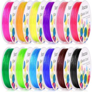 imageElastic String for Bracelets Anezus 12 Rolls Crystal Beading Wire for Jewelry Making Stretch Magic Bead Cord for Beading Bracelets and Jewelry MakingCrystal Round