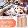 imageAnezus 16 Gauge Jewelry Wire 11 Yards Craft Wire Tarnish Resistant Copper Wire for Jewelry Making Wire Wrapping and CraftingSilverRose Gold