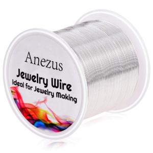 image22 Gauge Jewelry Wire Anezus Craft Wire Tarnish Resistant Copper Beading Wire for Jewelry Making Supplies and Crafting Antique Bronze 49 Yards45 MetersSilver