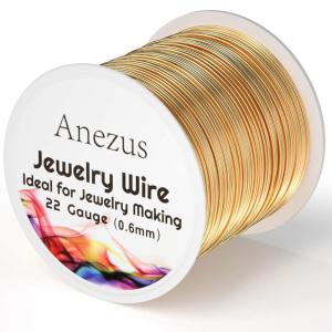 image22 Gauge Jewelry Wire Anezus Craft Wire Tarnish Resistant Copper Beading Wire for Jewelry Making Supplies and Crafting Antique Bronze 49 Yards45 MetersKC Gold