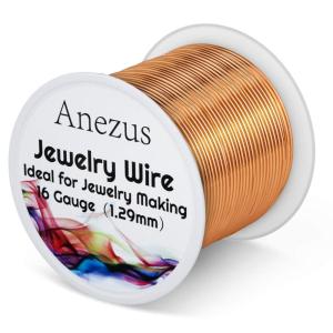 imageAnezus 16 Gauge Jewelry Wire 11 Yards Craft Wire Tarnish Resistant Copper Wire for Jewelry Making Wire Wrapping and CraftingSilverCopper