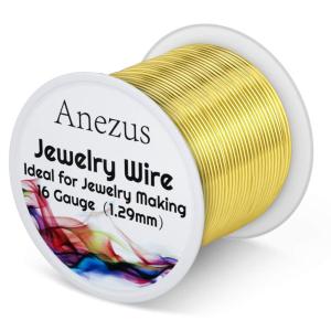 imageAnezus 16 Gauge Jewelry Wire 11 Yards Craft Wire Tarnish Resistant Copper Wire for Jewelry Making Wire Wrapping and CraftingSilverGold