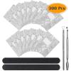 imageAnezus 300pcs Nail Foil Wraps Gel Polish Remover Wraps Gel Nail Remover Pads Kit with Cuticle Pusher and Cutter Triangle Cuticle Nail Pusher Nail Files for Gel Polish Removal