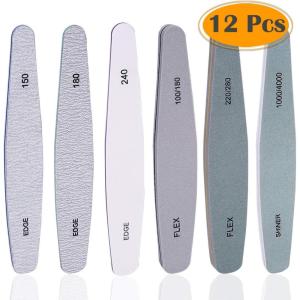 imageAnezus Nail File Set Buffer Shiner Polisher Double Sided Emery Boards Washable Nail Files for Gel Nails Natural Nails and Acrylic Nails
