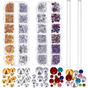 imageAnezus 3620Pcs Nail Art Rhinestones Gems Accessories for Nails Design Decoration